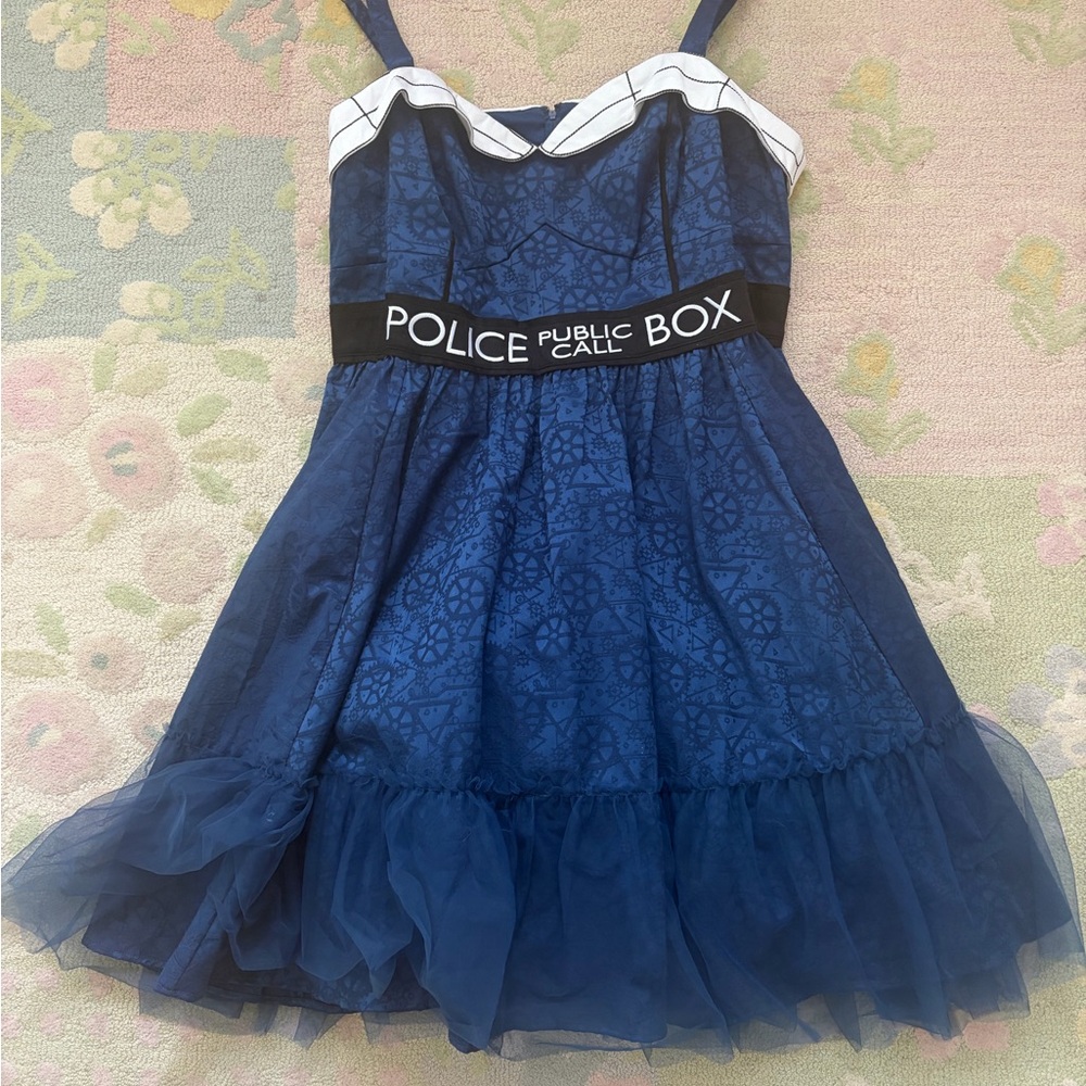 Blue 'Police Public Call Box' women’s dress